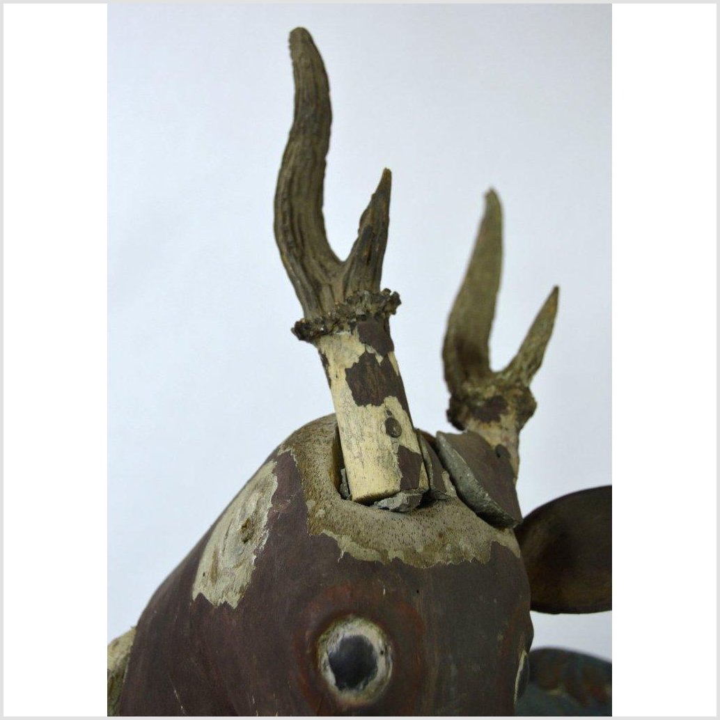 Indonesian Deer Wall Plaque-7. Asian & Chinese Furniture, Art, Antiques, Vintage Home Décor for sale at FEA Home