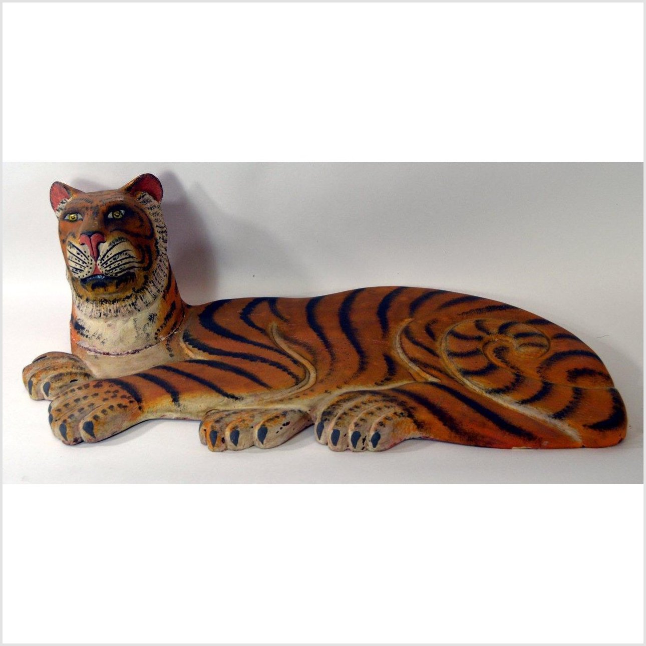 Indonesian Tiger Wall Plaque-2. Asian & Chinese Furniture, Art, Antiques, Vintage Home Décor for sale at FEA Home