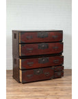 Japanese 19th Century Lacquered Sendai Clothing Tansu with Elaborate Hardware-12. Asian & Chinese Furniture, Art, Antiques, Vintage Home Décor for sale at FEA Home