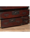 Japanese 19th Century Lacquered Sendai Clothing Tansu with Elaborate Hardware-14. Asian & Chinese Furniture, Art, Antiques, Vintage Home Décor for sale at FEA Home