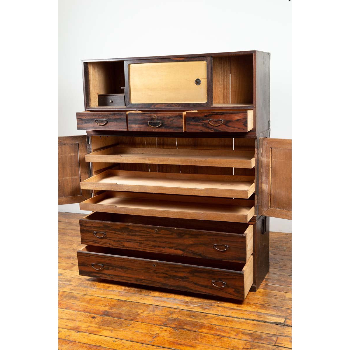 Japanese 19th Century Mulberry Wood Kimono Cabinet with Doors and Drawers-11. Asian & Chinese Furniture, Art, Antiques, Vintage Home Décor for sale at FEA Home
