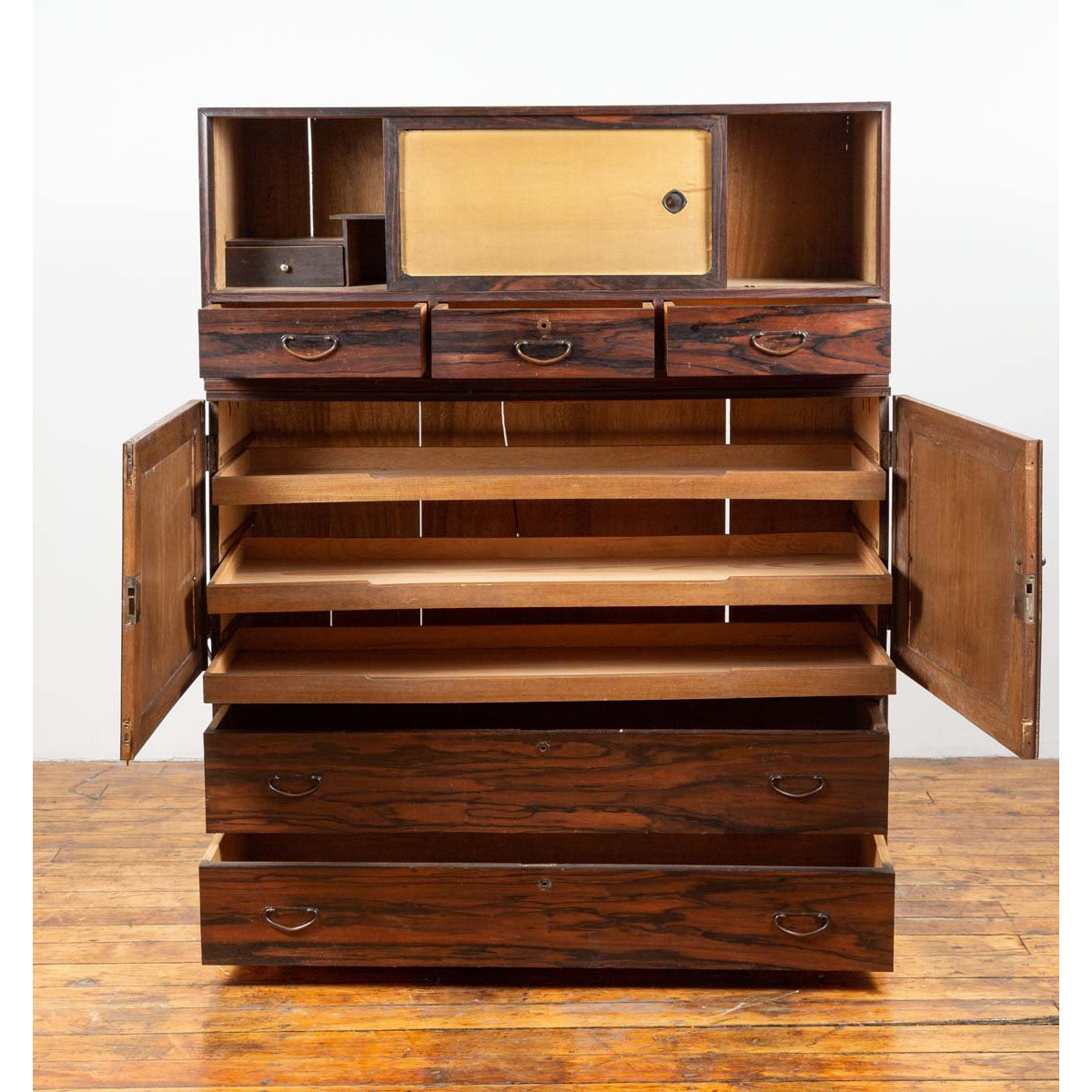 Japanese 19th Century Mulberry Wood Kimono Cabinet with Doors and Drawers-10. Asian & Chinese Furniture, Art, Antiques, Vintage Home Décor for sale at FEA Home