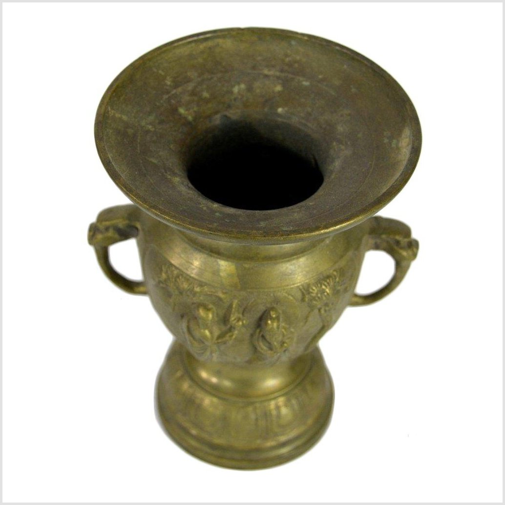 Ornate Japanese Brass Vase-6. Asian & Chinese Furniture, Art, Antiques, Vintage Home Décor for sale at FEA Home