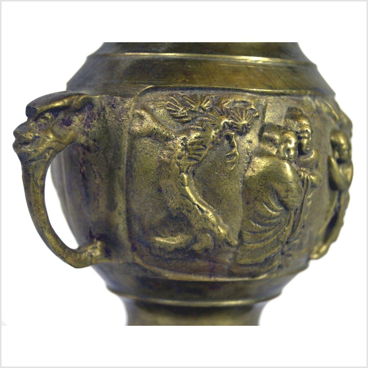 Ornate Japanese Brass Vase-8. Asian & Chinese Furniture, Art, Antiques, Vintage Home Décor for sale at FEA Home