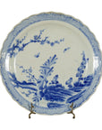 Japanese Blue and White Hand-Painted Porcelain Charger Plate with Foliage Décor-1. Asian & Chinese Furniture, Art, Antiques, Vintage Home Décor for sale at FEA Home