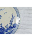 Japanese Blue and White Hand-Painted Porcelain Charger Plate with Foliage Décor-16. Asian & Chinese Furniture, Art, Antiques, Vintage Home Décor for sale at FEA Home