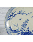Japanese Blue and White Hand-Painted Porcelain Charger Plate with Foliage Décor-18. Asian & Chinese Furniture, Art, Antiques, Vintage Home Décor for sale at FEA Home