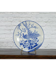 Japanese Blue and White Hand-Painted Porcelain Charger Plate with Peacock Bird-4. Asian & Chinese Furniture, Art, Antiques, Vintage Home Décor for sale at FEA Home