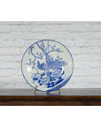 Japanese Blue and White Hand-Painted Porcelain Charger Plate with Peacock Bird-5. Asian & Chinese Furniture, Art, Antiques, Vintage Home Décor for sale at FEA Home