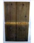 Black lacquered wood Japanese calligraphy wall panels with visible seams and knots on plain background, 24.5"x14.5".