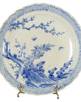 Japanese Hand-Painted Blue and White Porcelain Charger Plate with Foliage Décor-1. Asian & Chinese Furniture, Art, Antiques, Vintage Home Décor for sale at FEA Home