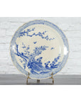Japanese Hand-Painted Blue and White Porcelain Charger Plate with Foliage Décor-16. Asian & Chinese Furniture, Art, Antiques, Vintage Home Décor for sale at FEA Home