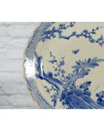 Japanese Hand-Painted Blue and White Porcelain Charger Plate with Foliage Décor-5. Asian & Chinese Furniture, Art, Antiques, Vintage Home Décor for sale at FEA Home