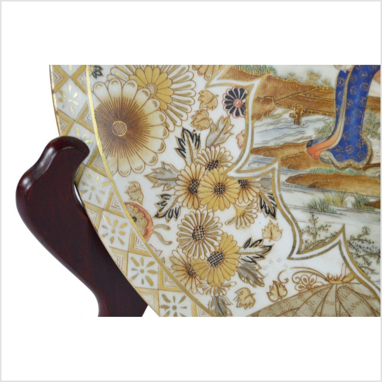 Japanese Kutani Hand Painted Porcelain Plate-5. Asian & Chinese Furniture, Art, Antiques, Vintage Home Décor for sale at FEA Home