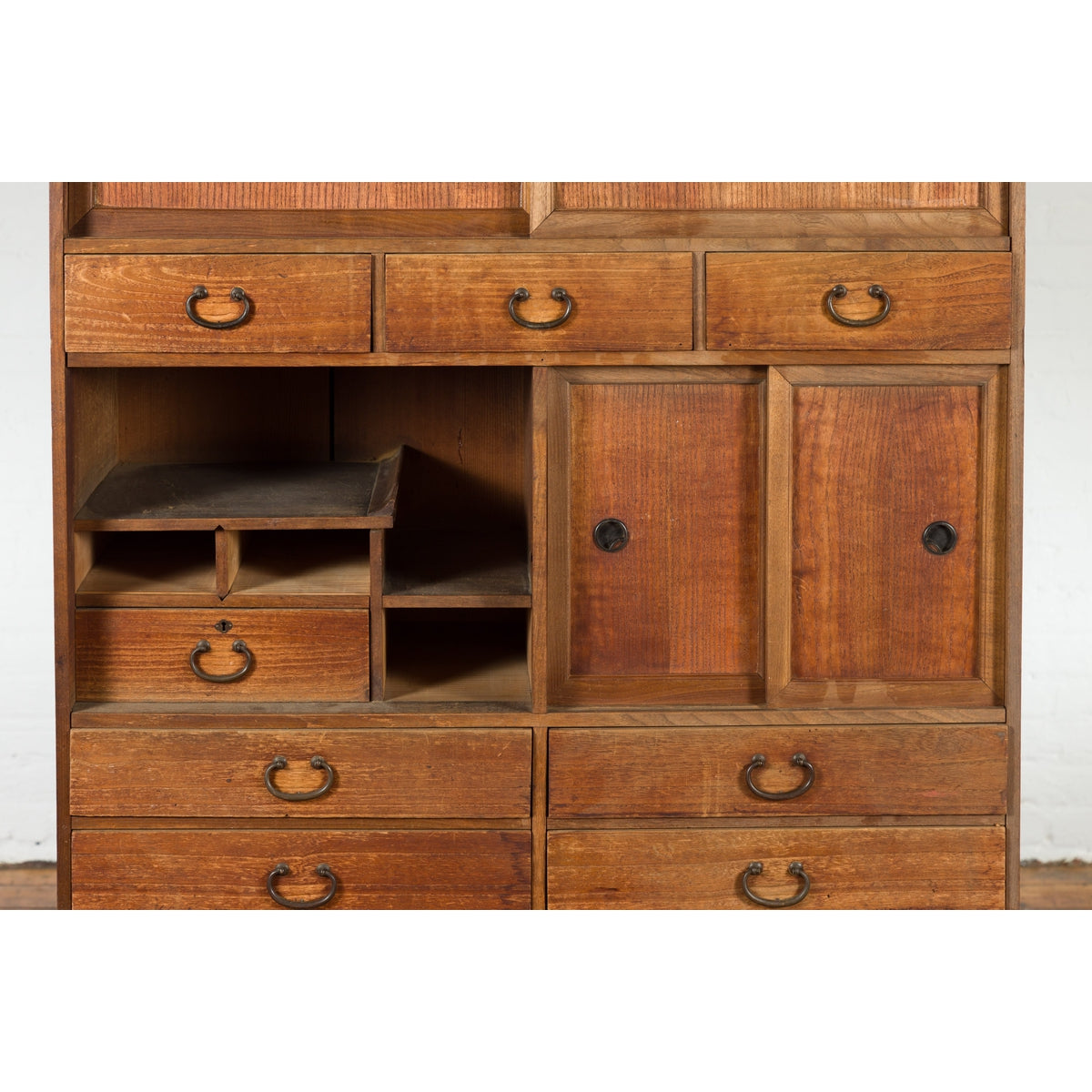 Meiji Kiri Wood Tansu Japanese Tea Cabinet-5. Asian & Chinese Furniture, Art, Antiques, Vintage Home Décor for sale at FEA Home