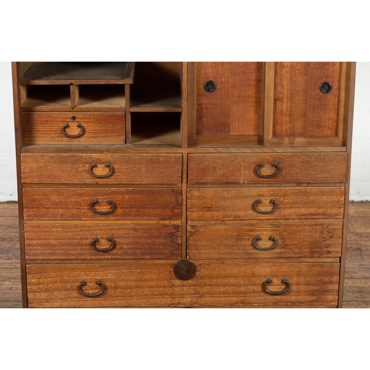 Meiji Kiri Wood Tansu Japanese Tea Cabinet-6. Asian & Chinese Furniture, Art, Antiques, Vintage Home Décor for sale at FEA Home