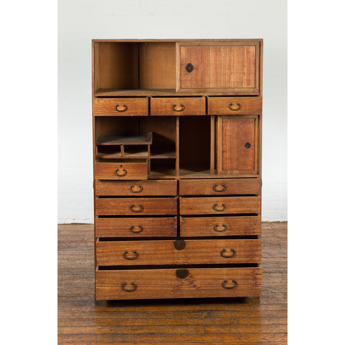 Meiji Kiri Wood Tansu Japanese Tea Cabinet-9. Asian & Chinese Furniture, Art, Antiques, Vintage Home Décor for sale at FEA Home