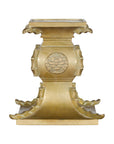 Japanese Meiji Period Brass Candle Holder with Scrolls and Medallions-1. Asian & Chinese Furniture, Art, Antiques, Vintage Home Décor for sale at FEA Home