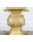 Japanese Meiji Period Brass Candle Holder with Scrolls and Medallions-11. Asian & Chinese Furniture, Art, Antiques, Vintage Home Décor for sale at FEA Home