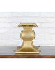 Japanese Meiji Period Brass Candle Holder with Scrolls and Medallions-12. Asian & Chinese Furniture, Art, Antiques, Vintage Home Décor for sale at FEA Home
