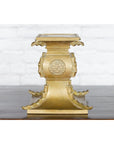 Japanese Meiji Period Brass Candle Holder with Scrolls and Medallions-14. Asian & Chinese Furniture, Art, Antiques, Vintage Home Décor for sale at FEA Home