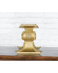 Japanese Meiji Period Brass Candle Holder with Scrolls and Medallions-2. Asian & Chinese Furniture, Art, Antiques, Vintage Home Décor for sale at FEA Home