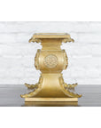 Japanese Meiji Period Brass Candle Holder with Scrolls and Medallions-3. Asian & Chinese Furniture, Art, Antiques, Vintage Home Décor for sale at FEA Home