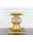 Japanese Meiji Period Brass Candle Holder with Scrolls and Medallions-8. Asian & Chinese Furniture, Art, Antiques, Vintage Home Décor for sale at FEA Home