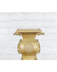 Japanese Meiji Period Brass Candle Holder with Scrolls and Medallions-9. Asian & Chinese Furniture, Art, Antiques, Vintage Home Décor for sale at FEA Home