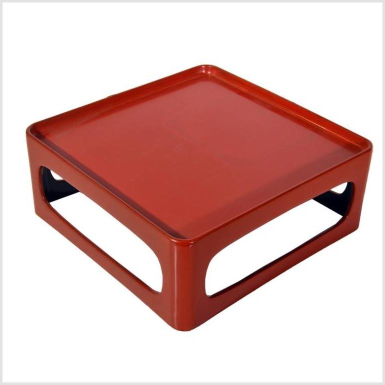 Japanese Red Lacquer Tray on Stand-4. Asian & Chinese Furniture, Art, Antiques, Vintage Home Décor for sale at FEA Home