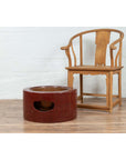 Japanese Taishō Period Early Red Lacquered Circular Hibachi, Early 20th Century - image 3