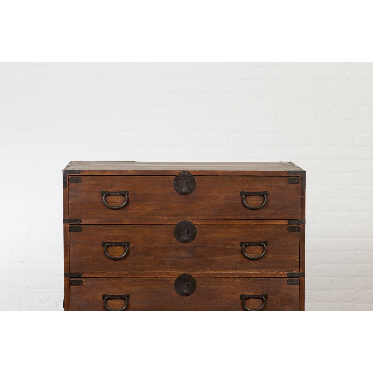 Japanese Taishō Tansu Chest in Isho-Dansu Style with Six Drawers and Safe-7. Asian & Chinese Furniture, Art, Antiques, Vintage Home Décor for sale at FEA Home
