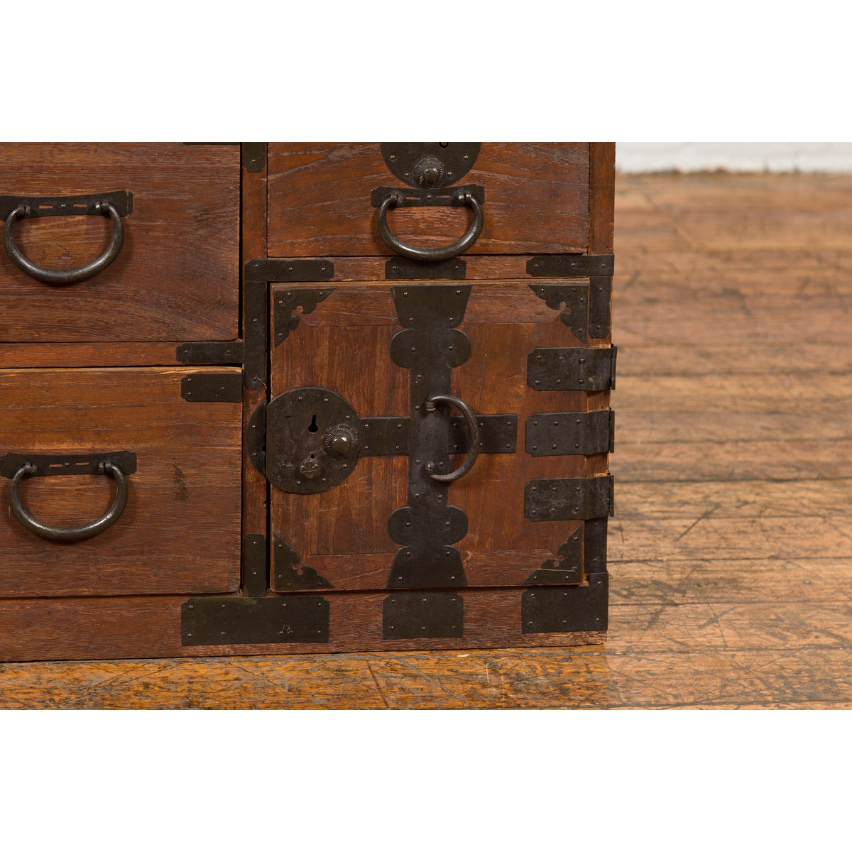 Japanese Taishō Tansu Chest in Isho-Dansu Style with Six Drawers and Safe-9. Asian & Chinese Furniture, Art, Antiques, Vintage Home Décor for sale at FEA Home