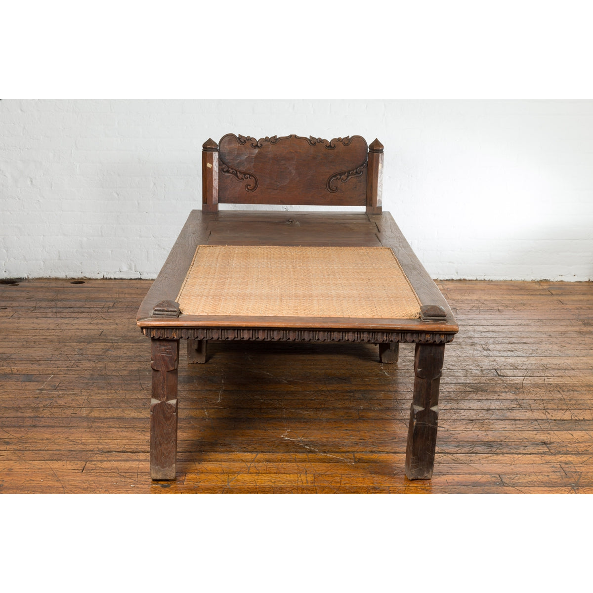 Javanese 19th Century Teak Wood Daybed with Storage and Hand Woven Rattan-13. Asian & Chinese Furniture, Art, Antiques, Vintage Home Décor for sale at FEA Home