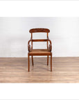 Javanese Antique Armchair with Carved Rail, Woven Rattan Seat and Curving Arms-5. Asian & Chinese Furniture, Art, Antiques, Vintage Home Décor for sale at FEA Home