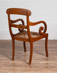 Javanese Antique Armchair with Carved Rail, Woven Rattan Seat and Curving Arms-10. Asian & Chinese Furniture, Art, Antiques, Vintage Home Décor for sale at FEA Home