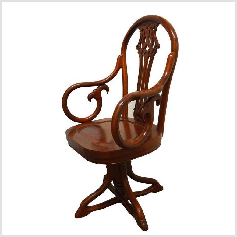 Javanese Swivel Desk Chair-6. Asian & Chinese Furniture, Art, Antiques, Vintage Home Décor for sale at FEA Home
