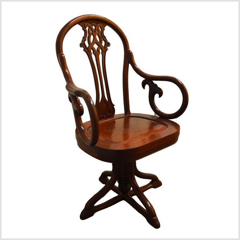 Javanese Swivel Desk Chair-7. Asian & Chinese Furniture, Art, Antiques, Vintage Home Décor for sale at FEA Home
