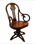 Javanese Swivel Desk Chair-7. Asian & Chinese Furniture, Art, Antiques, Vintage Home Décor for sale at FEA Home