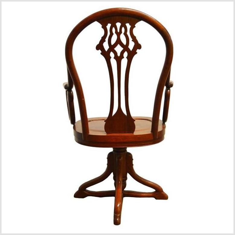 Javanese Swivel Desk Chair-8. Asian & Chinese Furniture, Art, Antiques, Vintage Home Décor for sale at FEA Home