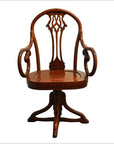 Javanese Swivel Desk Chair-1. Asian & Chinese Furniture, Art, Antiques, Vintage Home Décor for sale at FEA Home