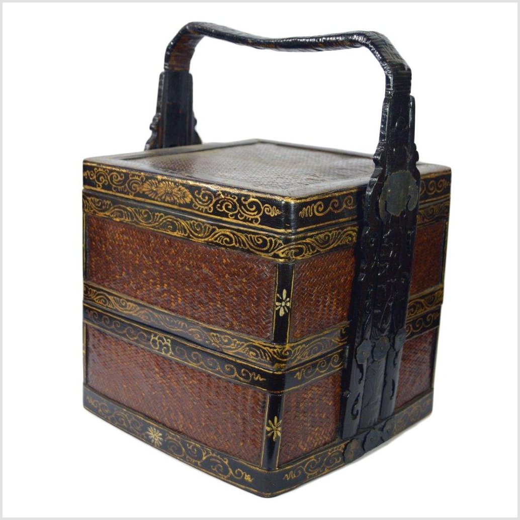 Lacquered Bamboo Wedding Basket-4. Asian & Chinese Furniture, Art, Antiques, Vintage Home Décor for sale at FEA Home