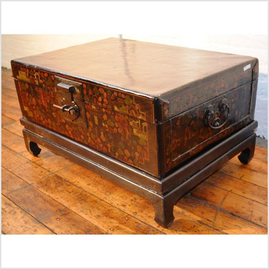 Lacquered Trunk on Stand-4. Asian & Chinese Furniture, Art, Antiques, Vintage Home Décor for sale at FEA Home