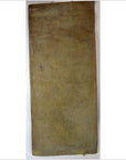 Yellowed parchment paper with worn edges, rectangular, aged appearance, on white background.