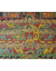 Colorful parchment painting of a Laotian emperor with officials in traditional Chinese robes, classic style.