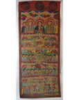 Colorful Laotian parchment painting of East Asian figures in robes, vertical artwork, multiple types shown.