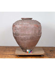Large Antique Indonesian Terracotta Water Jar with Wavy Patterns and Aged Patina-3. Asian & Chinese Furniture, Art, Antiques, Vintage Home Décor for sale at FEA Home