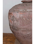 Large Antique Indonesian Terracotta Water Jar with Wavy Patterns and Aged Patina-7. Asian & Chinese Furniture, Art, Antiques, Vintage Home Décor for sale at FEA Home