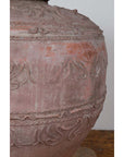 Large Antique Indonesian Terracotta Water Jar with Wavy Patterns and Aged Patina-8. Asian & Chinese Furniture, Art, Antiques, Vintage Home Décor for sale at FEA Home
