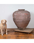 Large Antique Indonesian Terracotta Water Jar with Wavy Patterns and Aged Patina-9. Asian & Chinese Furniture, Art, Antiques, Vintage Home Décor for sale at FEA Home